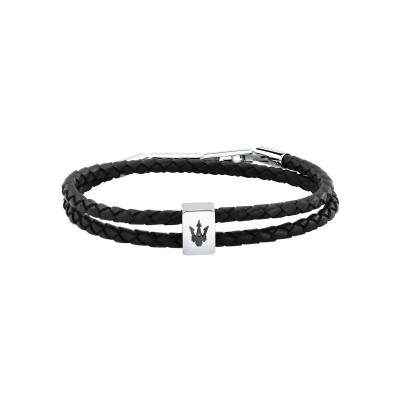 Bracelet Maserati Leather en acier et cuir