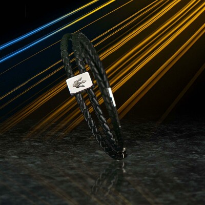 Bracelet Maserati Leather en acier et cuir