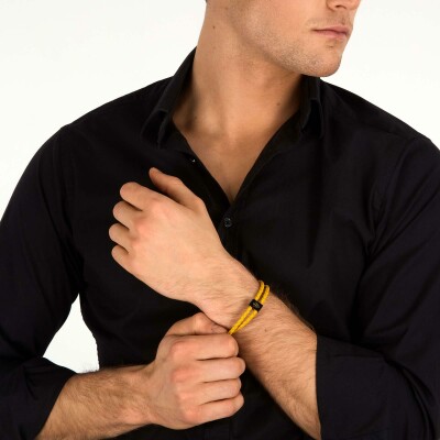 Bracelet Maserati Leather en acier et cuir