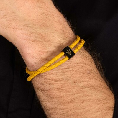 Bracelet Maserati Leather en acier et cuir