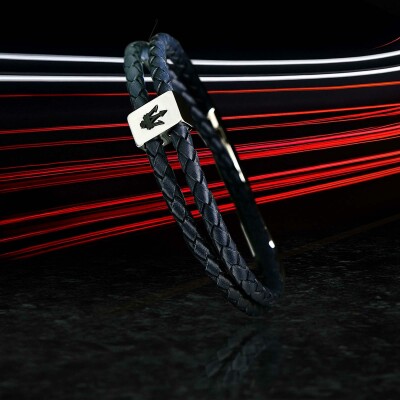 Bracelet Maserati Leather en acier et cuir