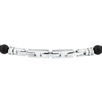Bracelet Maserati Iconic en acier et agate noire