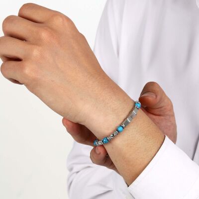 Bracelet Maserati Iconic en acier et turquoise