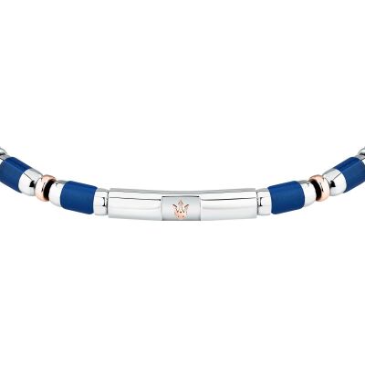 Bracelet Maserati Iconic en acier et agate bleue