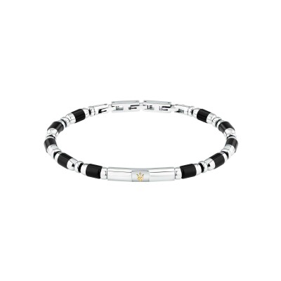 Bracelet Maserati Iconic en acier et agate noire