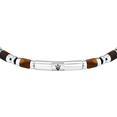 Bracelet Maserati Iconic en acier et œil de tigre