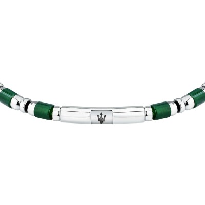 Bracelet Maserati Iconic en acier et agate verte