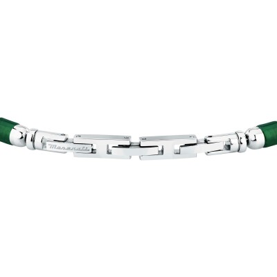 Bracelet Maserati Iconic en acier et agate verte
