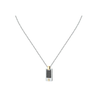 Collier Maserati Iconic en acier et oxyde de zirconium