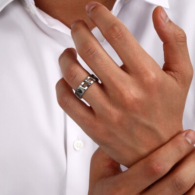 Bague Maserati Iconic en acier, taille 59