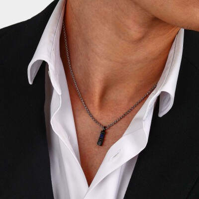 Collier Maserati Sapphire en acier et saphir