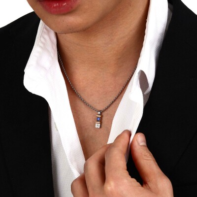 Collier Maserati Sapphire en acier et saphir