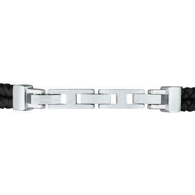 Bracelet Maserati Recycled Leather en acier et cuir