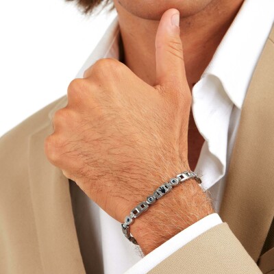 Bracelet Maserati Iconic en acier et pierres de couleurs