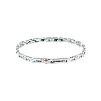 Bracelet Maserati Iconic en acier et cristal noir