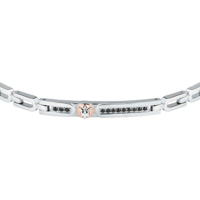 Bracelet Maserati Iconic en acier et cristal noir