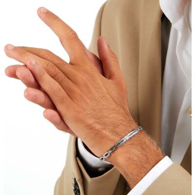 Bracelet Maserati Iconic en acier et cristal noir