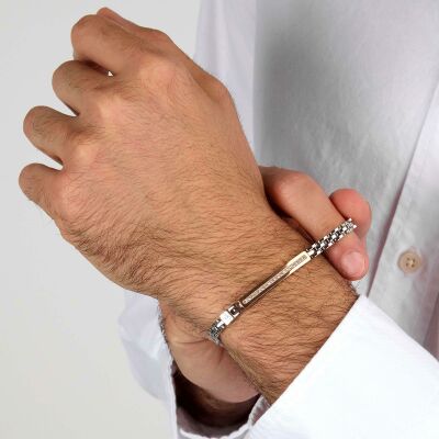 Bracelet Maserati Iconic en acier, céramique et cristal