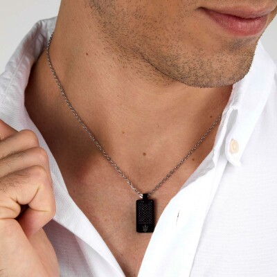 Collier Maserati Iconic en acier et oxyde de zirconium