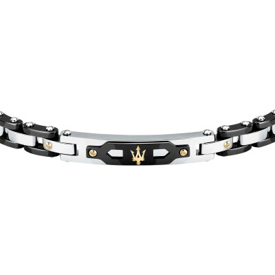 Bracelet Maserati Ceramic Gold en acier et céramique et or jaune 75/1ème