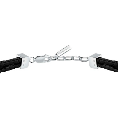 Bracelet Maserati Recycled Leather en cuir et acier