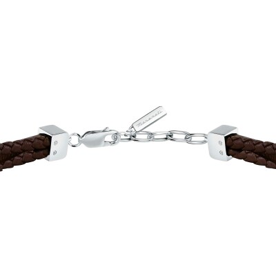 Bracelet Maserati Recycled Leather en cuir et acier
