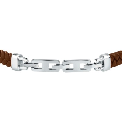 Bracelet Maserati Recycled Leather en cuir et acier
