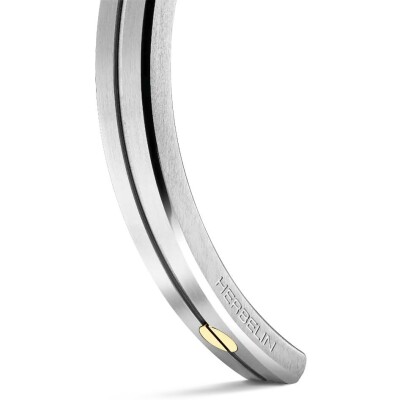 Jonc Herbelin Newporten acier brossé et vis en or jaune