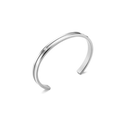 Jonc Herbelin Newport en acier brossé