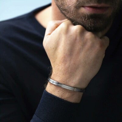 Jonc Herbelin Newport en acier brossé