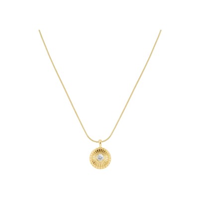 Collier Rosefield Bold Solitary en acier doré et zircon