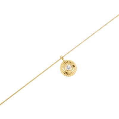 Collier Rosefield Bold Solitary en acier doré et zircon