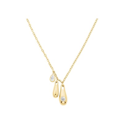 Collier Rosefield Bold Solitary en acier doré et zircon