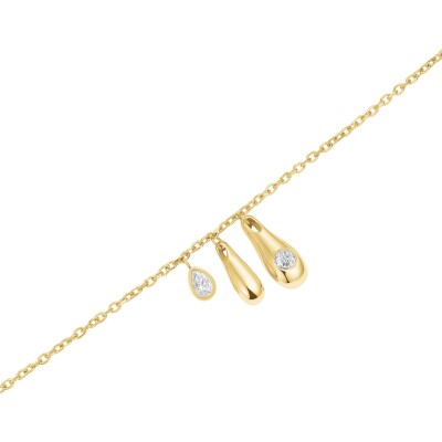Collier Rosefield Bold Solitary en acier doré et zircon