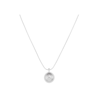 Collier Rosefield Bold Solitary en acier et zircon