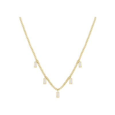 Collier Rosefield Playful Diamonds en acier doré et zircon