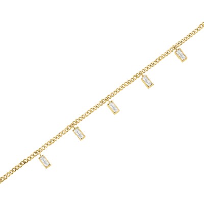 Collier Rosefield Playful Diamonds en acier doré et zircon