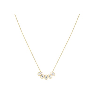Collier Rosefield Playful Diamonds en acier doré et zircon