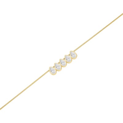 Collier Rosefield Playful Diamonds en acier doré et zircon