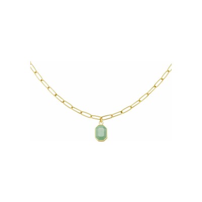 Collier Rosefield pierre fine géométrique en acier doré 
