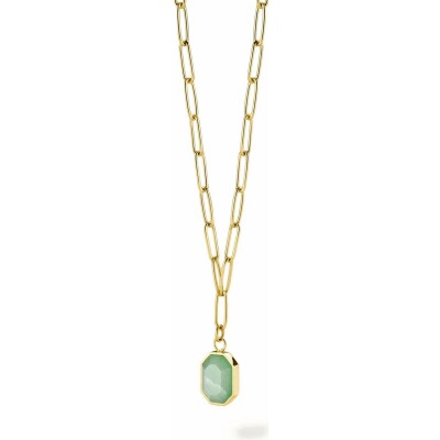 Collier Rosefield pierre fine géométrique en acier doré 