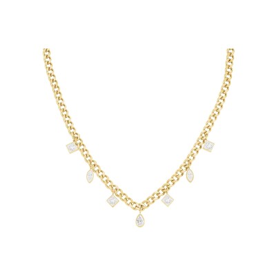 Collier Rosefield Playful Diamonds en acier doré et zircon