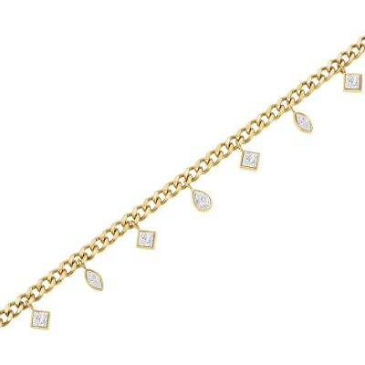 Collier Rosefield Playful Diamonds en acier doré et zircon