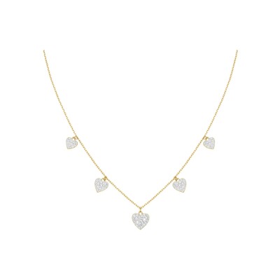 Collier Rosefield en acier doré et cristaux swarovski