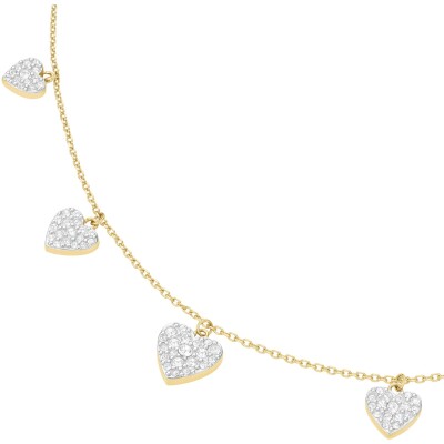 Collier Rosefield en acier doré et cristaux swarovski