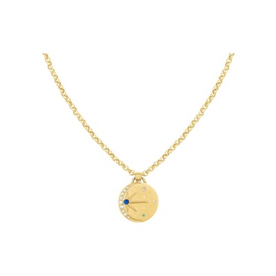 Collier Rosefield en acier doré et cristaux swarovski