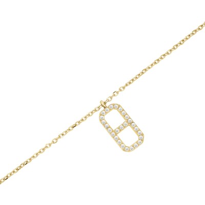 Collier  Rosefield Fine Octagon en acier doré et zircon