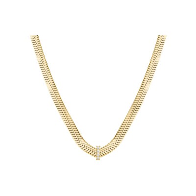 Collier Rosefield Snake Evolution en acier doré et zircon