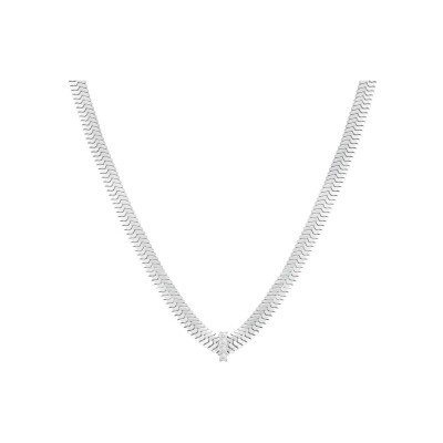 Collier Rosefield Snake Evolution en acier et zircon