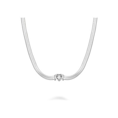 Collier Rosefield en acier plaqué rhodium